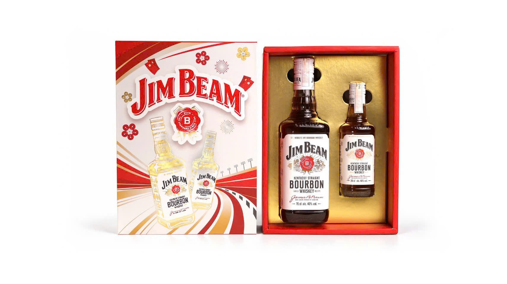 Rượu Jimbeam Bourbon Whiswky Gifbox 2027