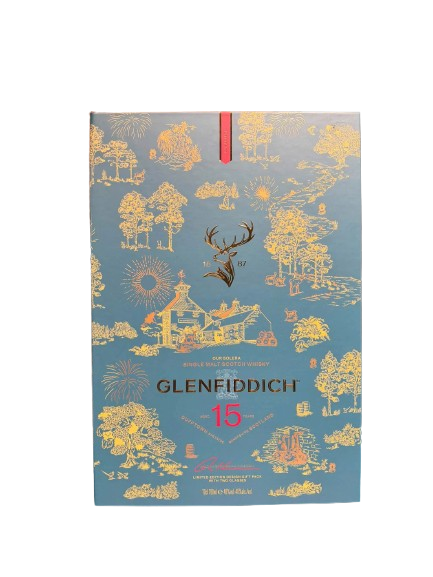 Rượu Glenfiddich 15 năm hộp quà kèm 2 ly cao cấp năm 2027