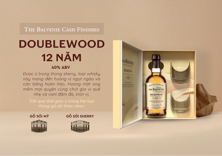Rượu Balvenie DoubleWood 12 Hộp Quà 2025