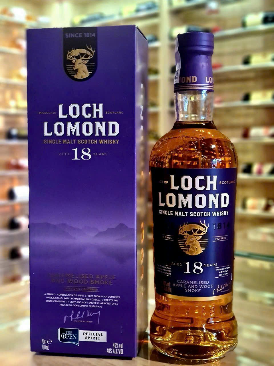 RƯỢU LOCH LOMOND 18 NĂM CARAMELISED APPLE AND WOOD SMOKE